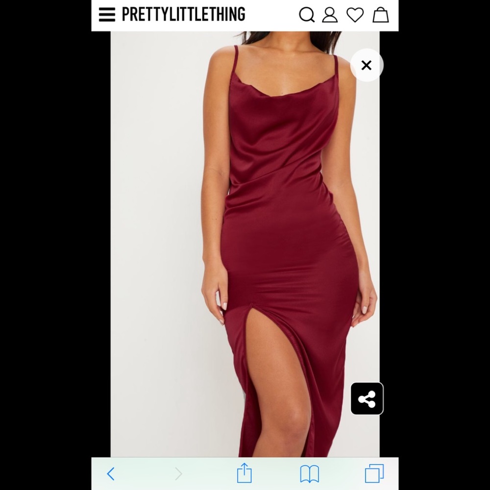Satin slit dress - Picture 2 of 5